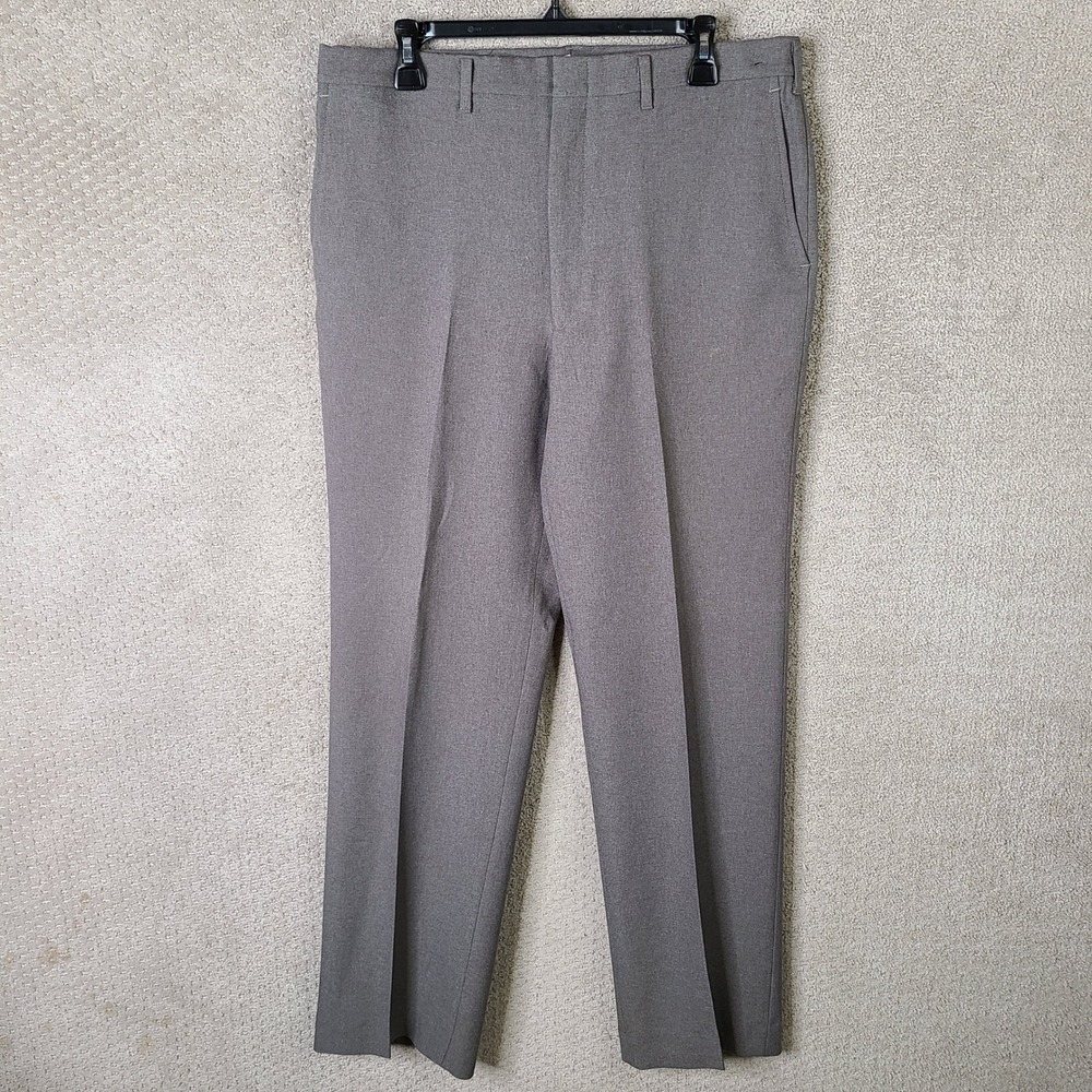 Vintage Haggar Pants Men 36x32 (34x32) Gray Dress Slacks Magic Stretch 2 Trouser